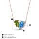 4 - Zemi 1.65 ctw Pear Shape Peridot and Blue Topaz (7x5 mm) Toi Et Moi Pendant Necklace 
