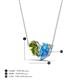 4 - Zemi 1.65 ctw Pear Shape Peridot and Blue Topaz (7x5 mm) Toi Et Moi Pendant Necklace 
