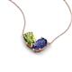 5 - Zemi 1.40 ctw Pear Shape Peridot and Iolite (7x5 mm) Toi Et Moi Pendant Necklace 
