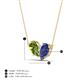 4 - Zemi 1.40 ctw Pear Shape Peridot and Iolite (7x5 mm) Toi Et Moi Pendant Necklace 