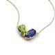 5 - Zemi 1.40 ctw Pear Shape Peridot and Iolite (7x5 mm) Toi Et Moi Pendant Necklace 