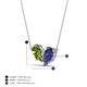 4 - Zemi 1.40 ctw Pear Shape Peridot and Iolite (7x5 mm) Toi Et Moi Pendant Necklace 