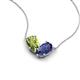 5 - Zemi 1.40 ctw Pear Shape Peridot and Iolite (7x5 mm) Toi Et Moi Pendant Necklace 
