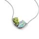 5 - Zemi 1.15 ctw Pear Shape Peridot and Opal (7x5 mm) Toi Et Moi Pendant Necklace 