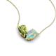 5 - Zemi 1.15 ctw Pear Shape Peridot and Opal (7x5 mm) Toi Et Moi Pendant Necklace 