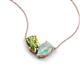 5 - Zemi 1.15 ctw Pear Shape Peridot and Opal (7x5 mm) Toi Et Moi Pendant Necklace 