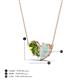 4 - Zemi 1.15 ctw Pear Shape Peridot and Opal (7x5 mm) Toi Et Moi Pendant Necklace 