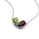 5 - Zemi 1.70 ctw Pear Shape Peridot and Red Garnet (7x5 mm) Toi Et Moi Pendant Necklace 