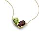 5 - Zemi 1.70 ctw Pear Shape Peridot and Red Garnet (7x5 mm) Toi Et Moi Pendant Necklace 