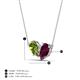 4 - Zemi 1.70 ctw Pear Shape Peridot and Rhodolite Garnet (7x5 mm) Toi Et Moi Pendant Necklace 
