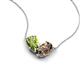 5 - Zemi 1.45 ctw Pear Shape Peridot and Smoky Quartz (7x5 mm) Toi Et Moi Pendant Necklace 