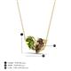 4 - Zemi 1.45 ctw Pear Shape Peridot and Smoky Quartz (7x5 mm) Toi Et Moi Pendant Necklace 
