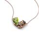 5 - Zemi 1.45 ctw Pear Shape Peridot and Smoky Quartz (7x5 mm) Toi Et Moi Pendant Necklace 