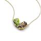 5 - Zemi 1.45 ctw Pear Shape Peridot and Smoky Quartz (7x5 mm) Toi Et Moi Pendant Necklace 