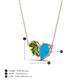 4 - Zemi 1.15 ctw Pear Shape Peridot and Turquoise (7x5 mm) Toi Et Moi Pendant Necklace 