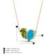 4 - Zemi 1.15 ctw Pear Shape Peridot and Turquoise (7x5 mm) Toi Et Moi Pendant Necklace 