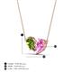 4 - Zemi 1.70 ctw Pear Shape Peridot and Lab Grown Pink Sapphire (7x5 mm) Toi Et Moi Pendant Necklace 
