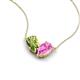 5 - Zemi 1.70 ctw Pear Shape Peridot and Lab Grown Pink Sapphire (7x5 mm) Toi Et Moi Pendant Necklace 
