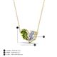 4 - Zemi 1.60 ctw Pear Shape Peridot and Natural Diamond (7x5 mm) Toi Et Moi Pendant Necklace 