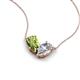 5 - Zemi 1.60 ctw Pear Shape Peridot and Natural Diamond (7x5 mm) Toi Et Moi Pendant Necklace 
