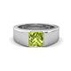 1 - Jordan 1.25 ct Princess Shape Solitaire Peridot (6.00 mm) Men's Wedding Band 
