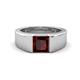 1 - Jordan 1.35 ct Princess Shape Solitaire Red Garnet (6.00 mm) Men's Wedding Band 