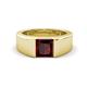 1 - Jordan 1.35 ct Princess Shape Solitaire Red Garnet (6.00 mm) Men's Wedding Band 