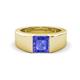 1 - Jordan 1.10 ct Princess Shape Solitaire Tanzanite (6.00 mm) Men's Wedding Band 