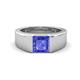 1 - Jordan 1.10 ct Princess Shape Solitaire Tanzanite (6.00 mm) Men's Wedding Band 