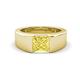 1 - Jordan 1.44 ct Princess Shape Solitaire Lab Grown Yellow Sapphire (6.00 mm) Men's Wedding Band 