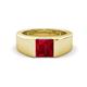 1 - Jordan 1.44 ct Princess Shape Solitaire Lab Grown Ruby (6.00 mm) Men's Wedding Band 