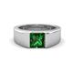 1 - Jordan 0.97 ct Princess Shape Solitaire Lab Grown Emerald (6.00 mm) Men's Wedding Band 