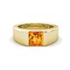 1 - Jordan 1.00 ct Princess Shape Solitaire Citrine (6.00 mm) Men's Wedding Band 