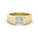 1 - Jordan 1.25 ct Princess Shape Solitaire Moissanite (6.00 mm) Men's Wedding Band 