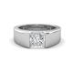 1 - Jordan 1.25 ct Princess Shape Solitaire Moissanite (6.00 mm) Men's Wedding Band 