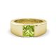 1 - Jordan 1.25 ct Princess Shape Solitaire Peridot (6.00 mm) Men's Wedding Band 
