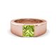 1 - Jordan 1.25 ct Princess Shape Solitaire Peridot (6.00 mm) Men's Wedding Band 