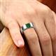 2 - Jordan 0.97 ct Princess Shape Solitaire Lab Grown Emerald (6.00 mm) Men's Wedding Band 