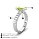 7 - Dionne 3.05 ctw Emerald Shape Peridot (9 X 7 mm) accented Baguette Shape Lab Grown Diamonds Engagement Ring 