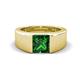 1 - Jordan 1.25 ct Princess Shape Solitaire Lab Grown Emerald (6.50 mm) Men's Wedding Band 