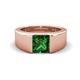 1 - Jordan 1.25 ct Princess Shape Solitaire Lab Grown Emerald (6.50 mm) Men's Wedding Band 