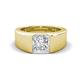 1 - Jordan 1.50 ct Princess Shape Solitaire Moissanite (6.50 mm) Men's Wedding Band 