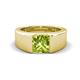 1 - Jordan 1.55 ct Princess Shape Solitaire Peridot (6.50 mm) Men's Wedding Band 