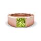 1 - Jordan 1.55 ct Princess Shape Solitaire Peridot (6.50 mm) Men's Wedding Band 