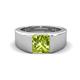 1 - Jordan 1.55 ct Princess Shape Solitaire Peridot (6.50 mm) Men's Wedding Band 