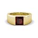 1 - Jordan 1.70 ct Princess Shape Solitaire Red Garnet (6.50 mm) Men's Wedding Band 