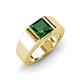 3 - Jordan 1.25 ct Princess Shape Solitaire Lab Grown Emerald (6.50 mm) Men's Wedding Band 