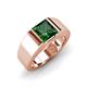 3 - Jordan 1.25 ct Princess Shape Solitaire Lab Grown Emerald (6.50 mm) Men's Wedding Band 