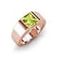 3 - Jordan 1.55 ct Princess Shape Solitaire Peridot (6.50 mm) Men's Wedding Band 