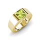 3 - Jordan 1.55 ct Princess Shape Solitaire Peridot (6.50 mm) Men's Wedding Band 